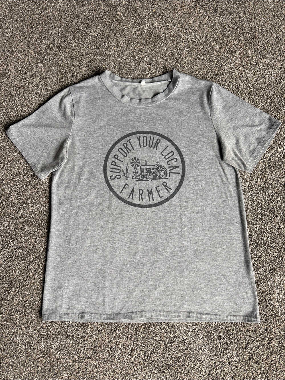 Support Your Local Farmer Gray Women’s Graphic Tee